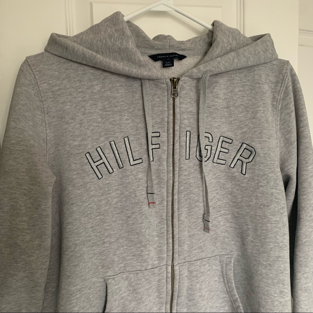 Tommy Hilfiger grey zip-up hoodie